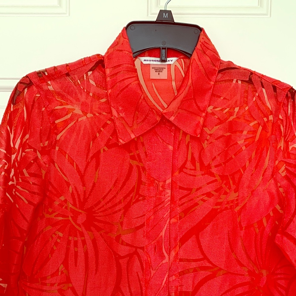 Lace Button Down Blouse Top